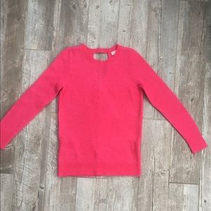 LOFT Keyhole Sweater in Bright Pink